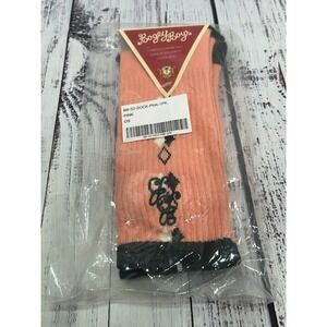 Boggy Boys Men's Pink Stretch Comfort Sole‎ Moisture Wicking Crew Socks One Size